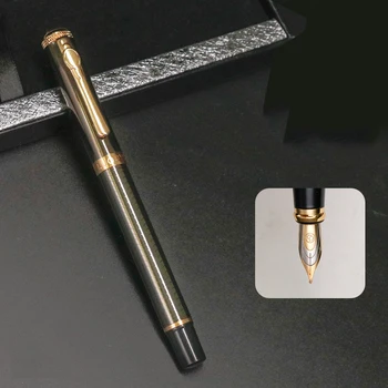 Gold Clip Grey Black Fountain Pen Fine Nib 0.5mm Student Writing Metal Ink Pens with Gift Box School Office Supplies
Gold Clip Grey Black Fountain Pen Fine Nib 0.5mm Student Writing Metal Ink Pens with Gift Box School Office Supplies
