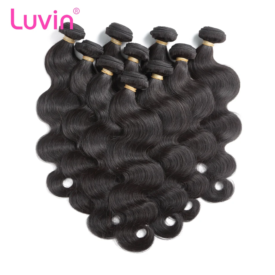 Luvin 10Pcs Lot Brazilian Virgin Human Hair Body Wave 100% Unprocessed Human Hair Weaves Grade Factory Price
Luvin 10Pcs Lot Brazilian Virgin Human Hair Body Wave 100% Unprocessed Human Hair Weaves Grade Factory Price