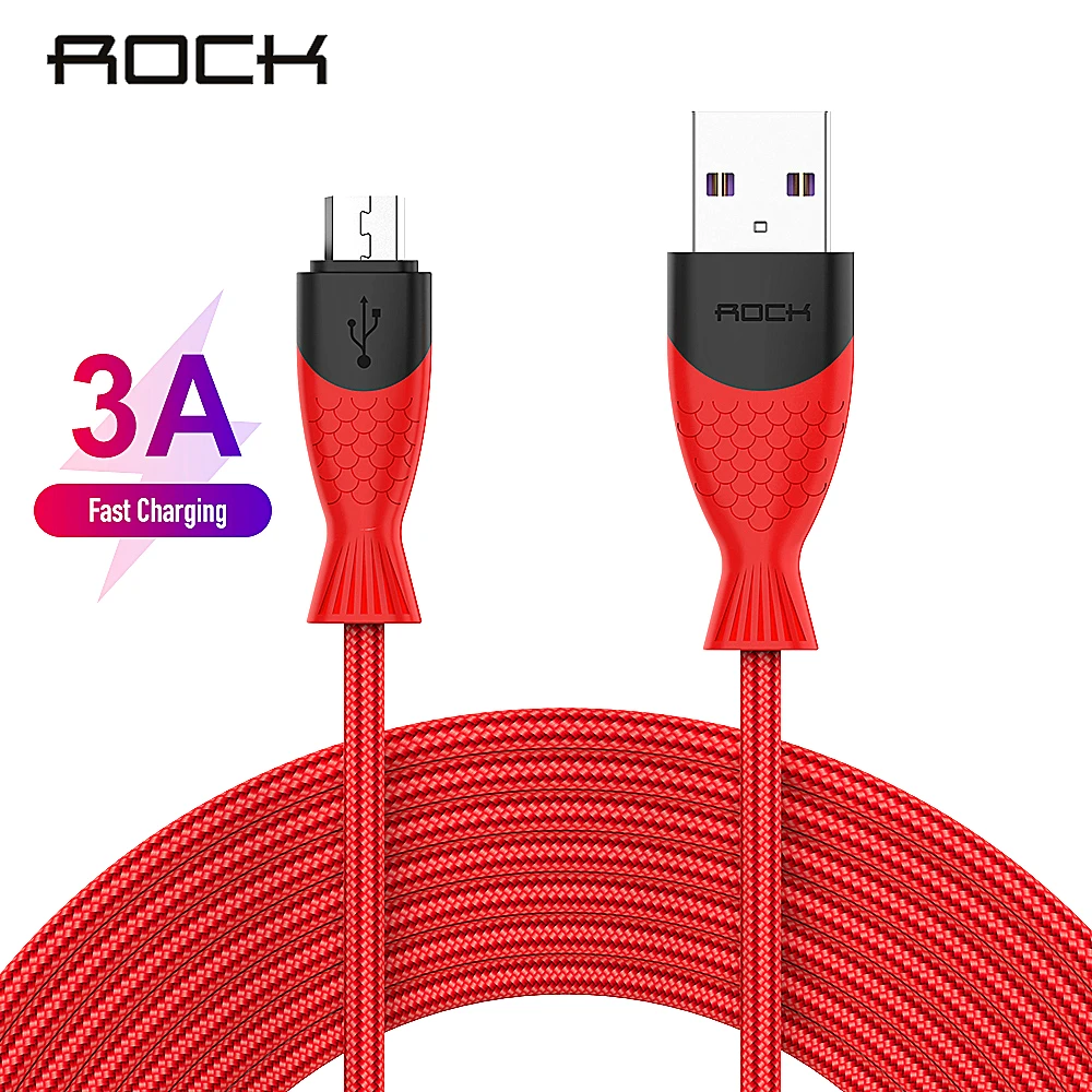 ROCK Micro USB Cable 3A 3.0 Fast Data Sync Charging Cable For Samsung s7 Xiaomi Fast Charging Data Fish Nylon Braided Cable
ROCK Micro USB Cable 3A 3.0 Fast Data Sync Charging Cable For Samsung s7 Xiaomi Fast Charging Data Fish Nylon Braided Cable