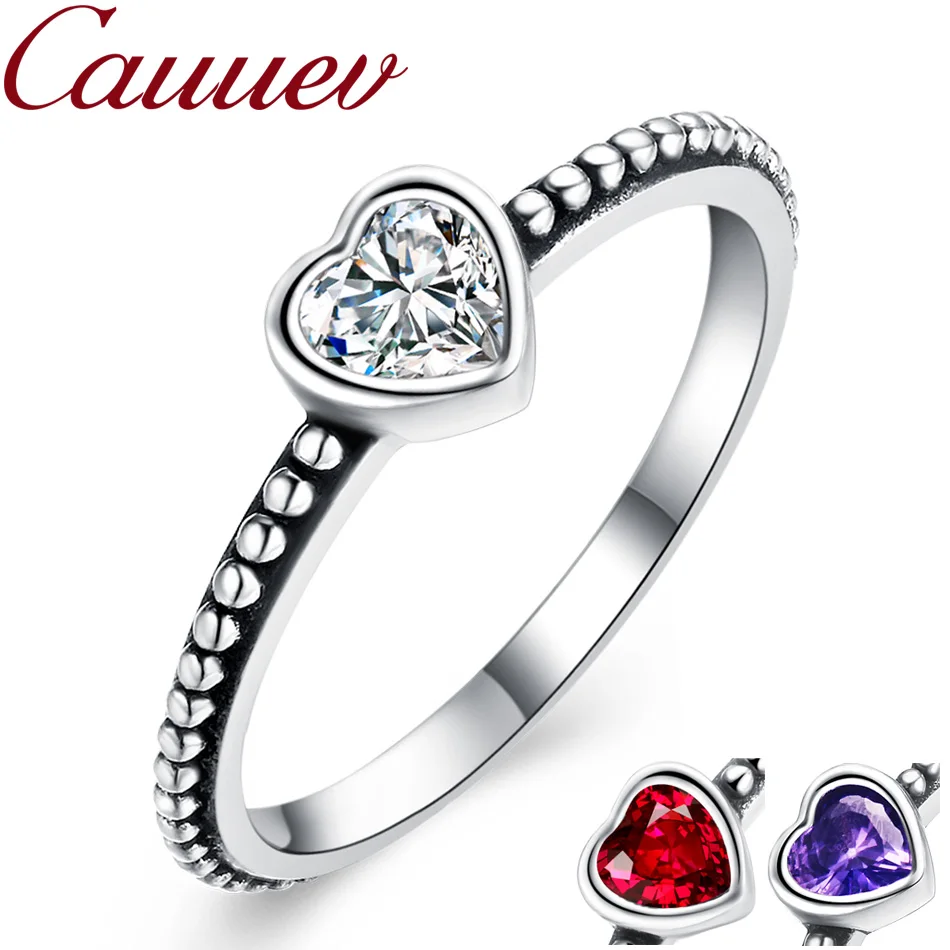 Cauuev New 3 Colors Authentic 100% 925 Sterling Silver Ring Love Heart Romantic Finger Ring for Women loverWedding Jewelry bague
Cauuev New 3 Colors Authentic 100% 925 Sterling Silver Ring Love Heart Romantic Finger Ring for Women loverWedding Jewelry bague