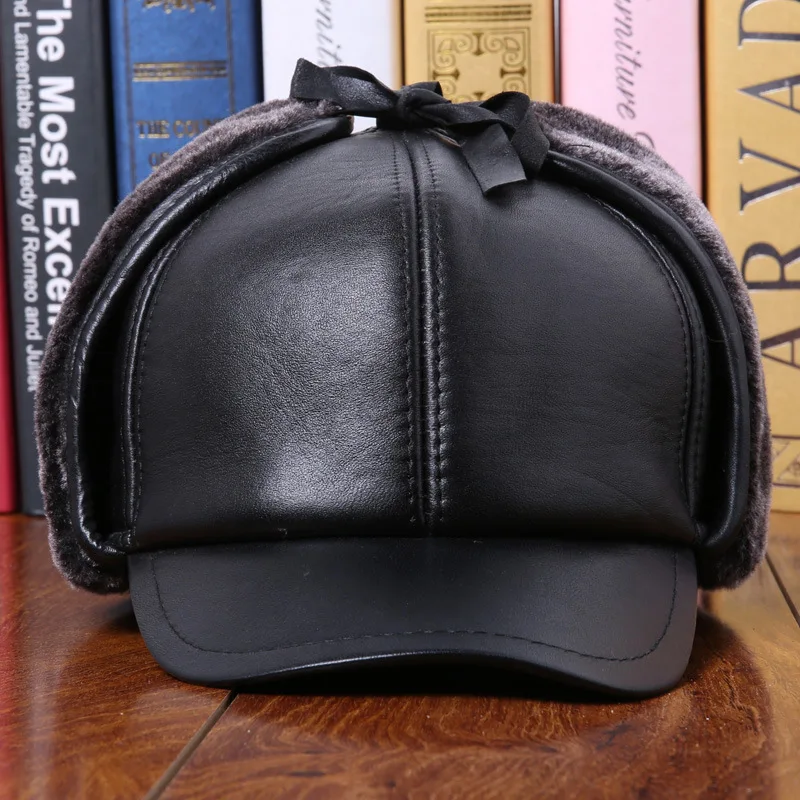 Man Genuine Sheepskin Leather Adult Hats Male Ear Winter Thermal Cap Baseball B-0610
Man Genuine Sheepskin Leather Adult Hats Male Ear Winter Thermal Cap Baseball B-0610