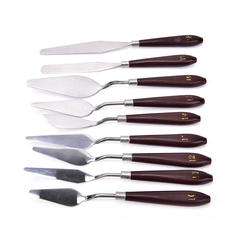 High Quality Art Supplies 18 Sizes to Choose Professional Steel Artist Oil Painting Palette Knife Spatula Paint
High Quality Art Supplies 18 Sizes to Choose Professional Steel Artist Oil Painting Palette Knife Spatula Paint
