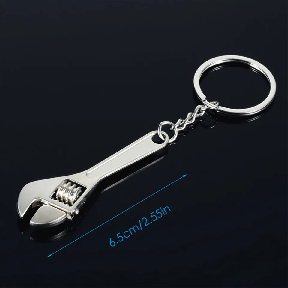 Cunymagos Hot sale New Useful Zinc Alloy Changeable Spanner Keychain Fashion Wrench Silver Key Ring Chain Creative Keyfob Tools (1)
