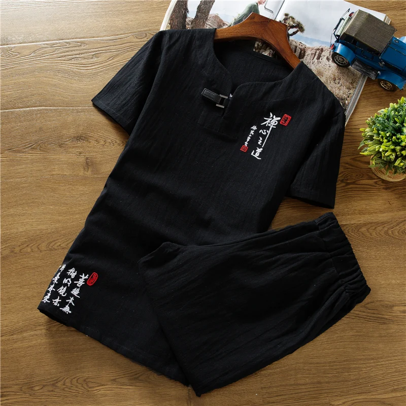 plus size 6XL men shirt set summer Linen male two piece Mens shirts short sleeve with shorts 2 pcs chinese design tracksuit
plus size 6XL men shirt set summer Linen male two piece Mens shirts short sleeve with shorts 2 pcs chinese design tracksuit