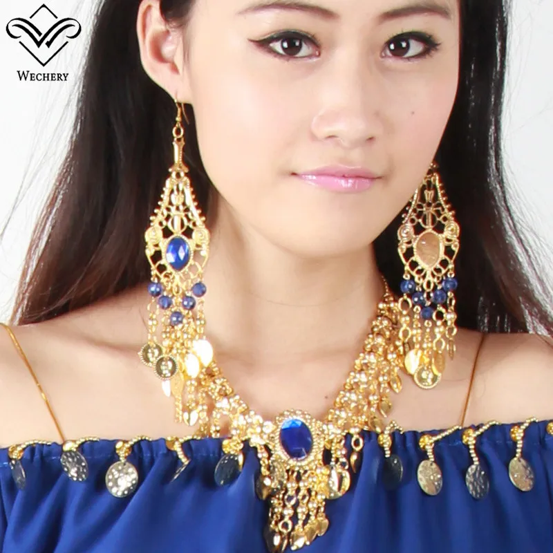 Wechery Women's Indian Jewelry Luxury Belly Dance Wear Jewelry Gold Earrings Necklace Bracelets Headwear Footwear Bollywood
Wechery Women's Indian Jewelry Luxury Belly Dance Wear Jewelry Gold Earrings Necklace Bracelets Headwear Footwear Bollywood