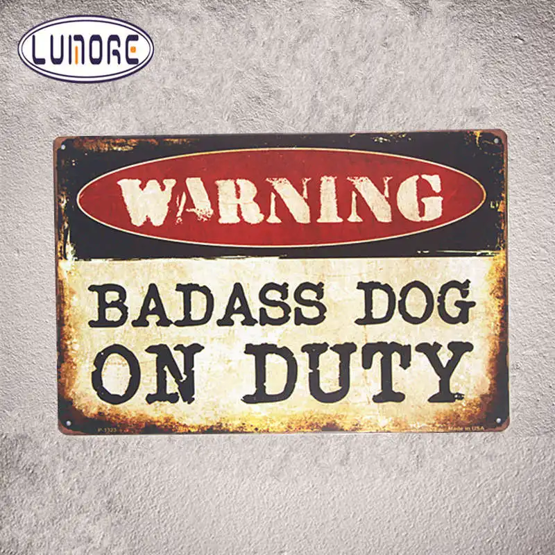Warning signs Badass Dog on Duty Metal Tin signs Hanging Poster Bedroom,Home Decor, Man Cave, Wall Painting
Warning signs Badass Dog on Duty Metal Tin signs Hanging Poster Bedroom,Home Decor, Man Cave, Wall Painting