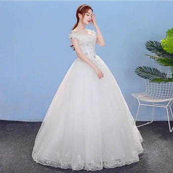 Fashion Long Wedding Dresses 2019 New Beaded Lace Bride Dress Off Shoulder Robe De Mariee In Stock
Fashion Long Wedding Dresses 2019 New Beaded Lace Bride Dress Off Shoulder Robe De Mariee In Stock