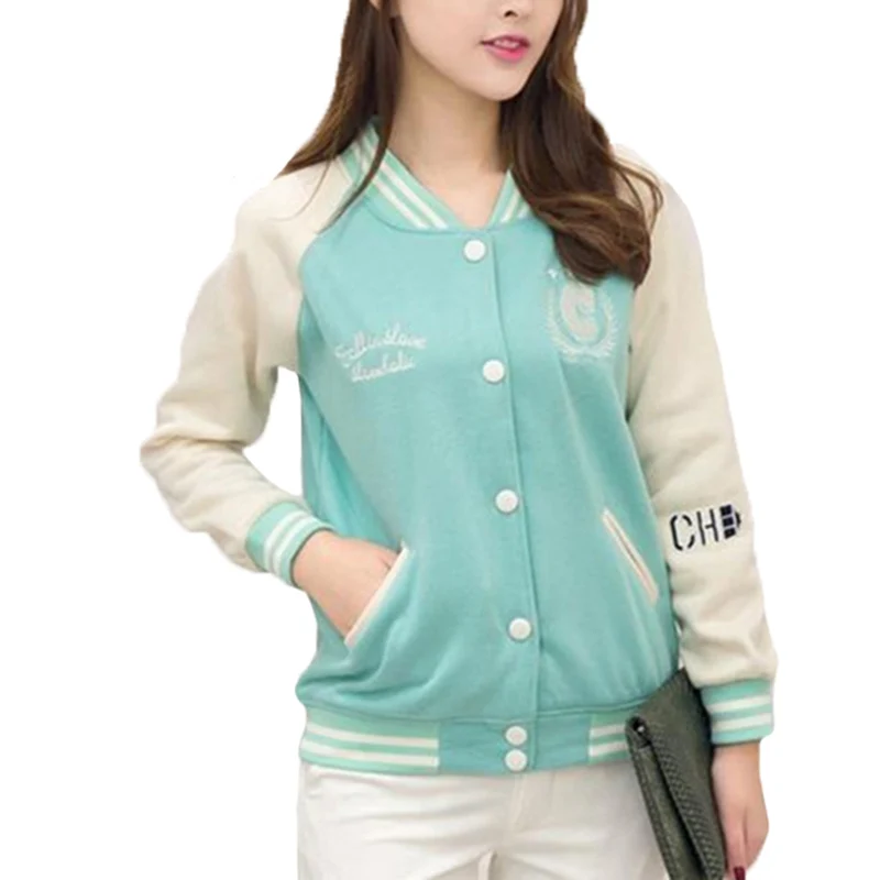 Fashion Spring Autumn Baseball Jackets feminino Sweatshirt Women Coats Outerwear Bomber Jacket Coat Plus Size New 2018
Fashion Spring Autumn Baseball Jackets feminino Sweatshirt Women Coats Outerwear Bomber Jacket Coat Plus Size New 2018