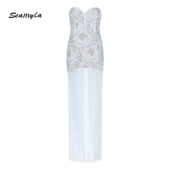 Seamyla New Women Bandage Dresses Elegant Strapless Lace Fringe Evening Party Dress Bodycon Sexy Tassels Long Dress Vestidos
Seamyla New Women Bandage Dresses Elegant Strapless Lace Fringe Evening Party Dress Bodycon Sexy Tassels Long Dress Vestidos