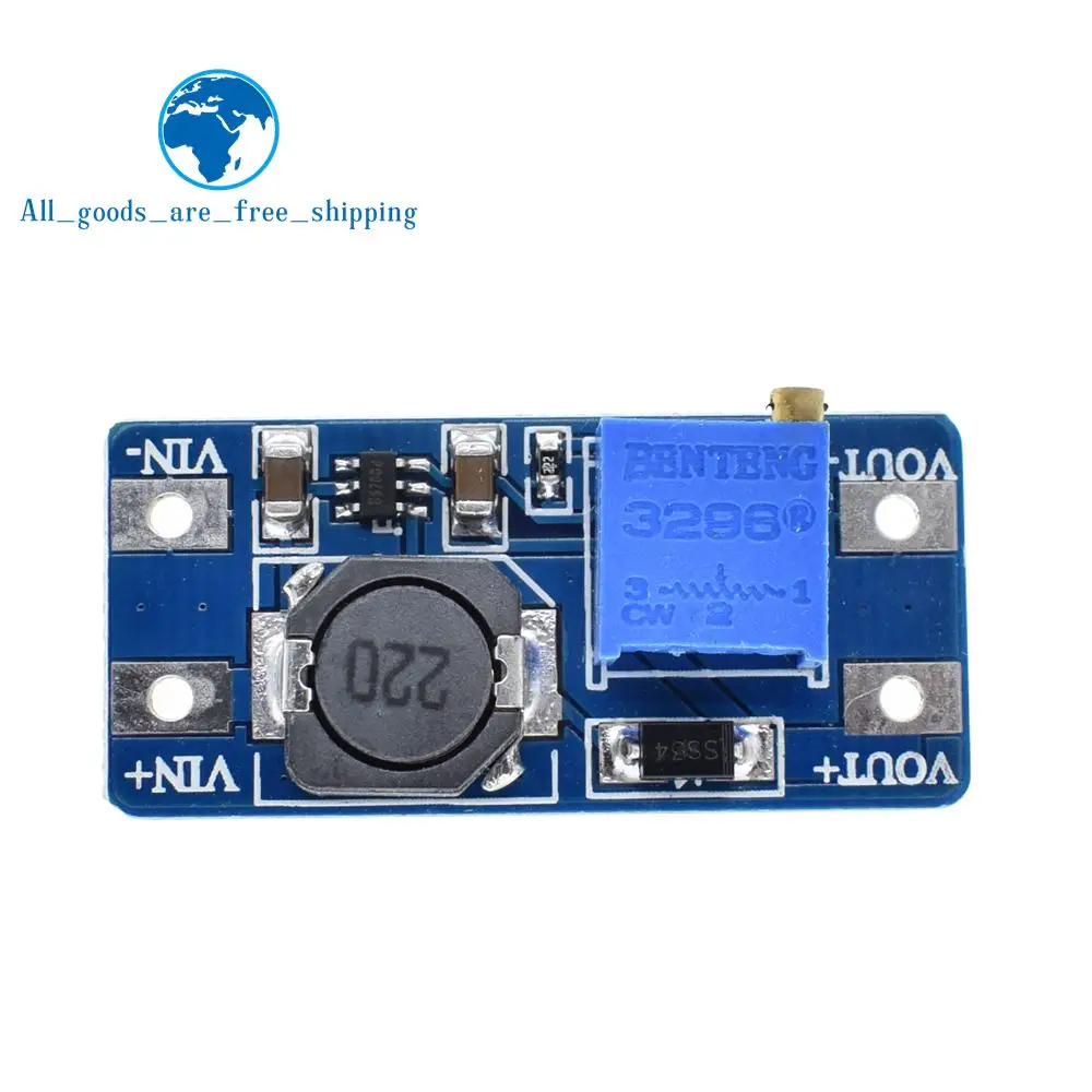 TZT MT3608 DC-DC Step Up Converter Booster Power Supply Module Boost Step-up Board MAX output 28V 2A for arduino
TZT MT3608 DC-DC Step Up Converter Booster Power Supply Module Boost Step-up Board MAX output 28V 2A for arduino