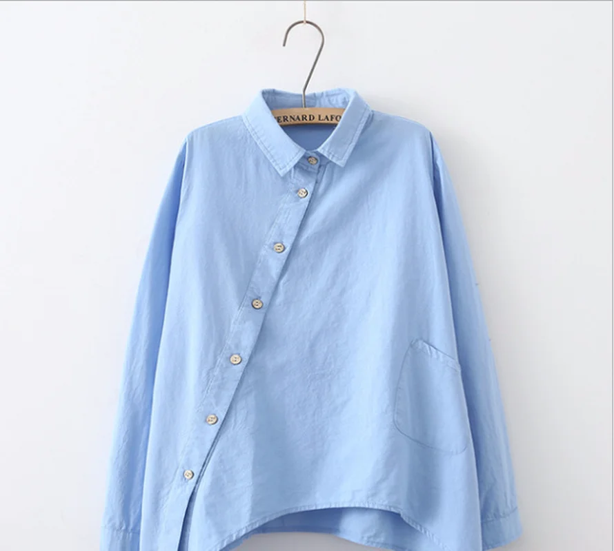2018 New Women Cotton Linen Solid Blouse Shirts High Quality Loose Oblique Placket Long Sleeve Lapel Blusas Female Simple Shirts
2018 New Women Cotton Linen Solid Blouse Shirts High Quality Loose Oblique Placket Long Sleeve Lapel Blusas Female Simple Shirts