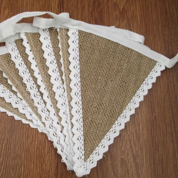 8 Flags 2.23m Vintage Jute Lace Garland Banner Handmade Rustic Burlap Bunting flags Christmas Wedding decoration
8 Flags 2.23m Vintage Jute Lace Garland Banner Handmade Rustic Burlap Bunting flags Christmas Wedding decoration