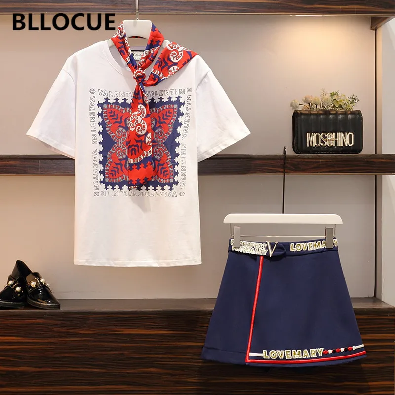 BLLOCUE New Fashion Goddess Letter print Short Sleeve T-shirt + High-waist Mini Skirt Suit Spring Summer Two-piece Sets Girls O
BLLOCUE New Fashion Goddess Letter print Short Sleeve T-shirt + High-waist Mini Skirt Suit Spring Summer Two-piece Sets Girls O