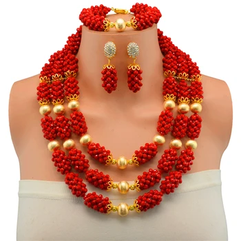 Classic Red Handwork African Wedding Jewelry Set African Crystal Beads Necklace Set Nigerian Bride Beads Jewelry Set
Classic Red Handwork African Wedding Jewelry Set African Crystal Beads Necklace Set Nigerian Bride Beads Jewelry Set