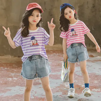 New Summer Teen Girls Clothing T shirt Shorts Set 2020 Teenage Girls Clothing 4 6 8 10 12 13 Years Old Kids Striped Clothes Set
New Summer Teen Girls Clothing T shirt Shorts Set 2020 Teenage Girls Clothing 4 6 8 10 12 13 Years Old Kids Striped Clothes Set
