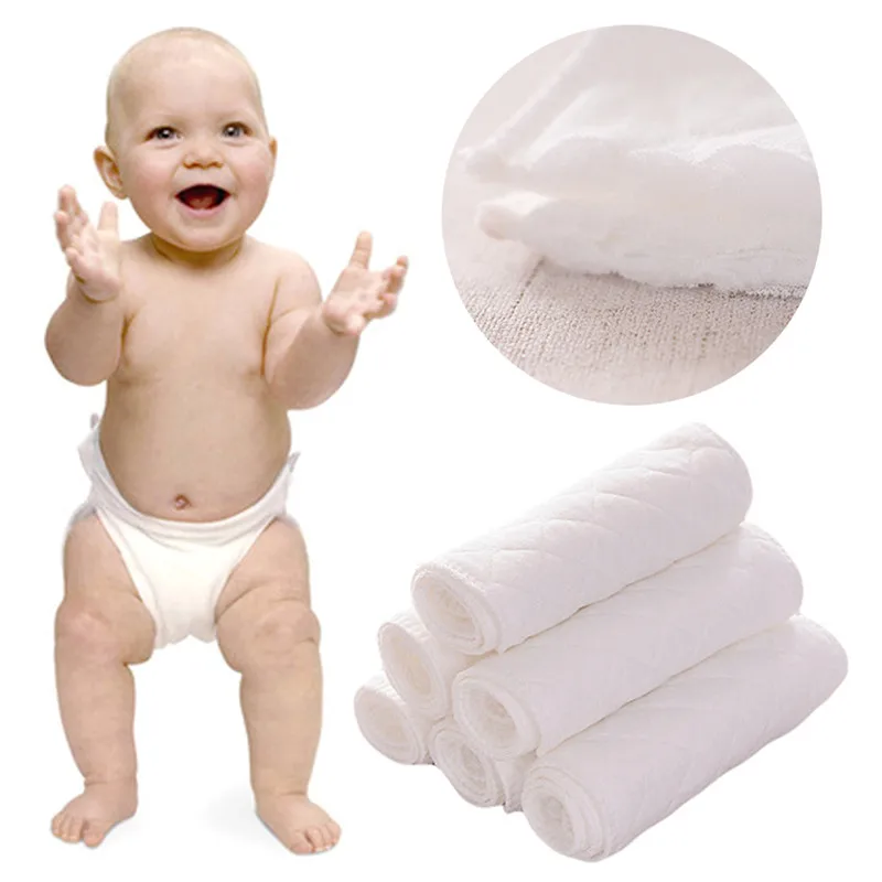 

1Pcs Cotton Inserts Baby Waterproof Breathable Washable Yarn Reuseable Comfortable Nappies For Cloth Diaper Toddlers Economical