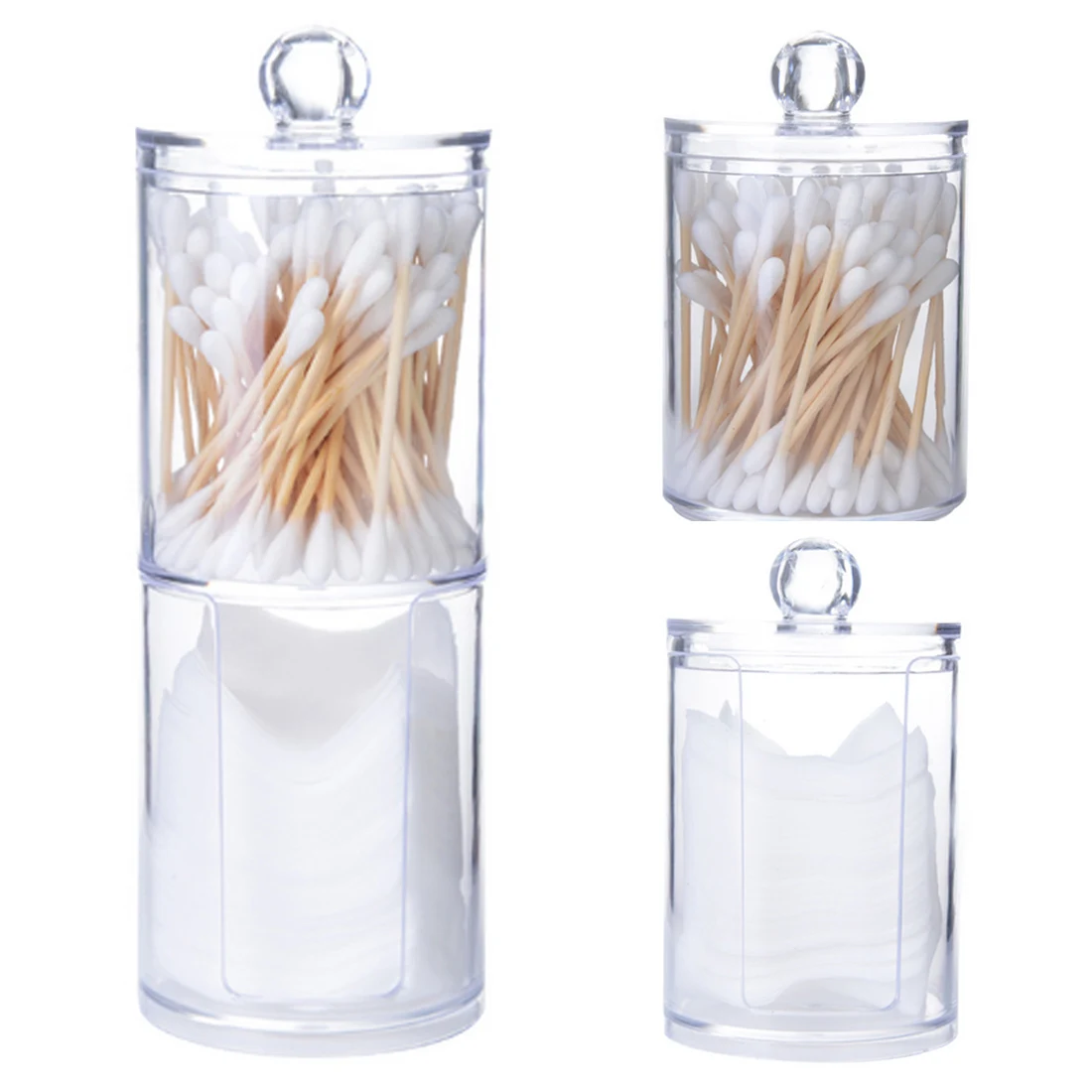 2 Layers Trabsperate Clear Acrylic Cotton Swab Organizer Box Protable Cosmetics Round Container Makeup Pad Storage Case
2 Layers Trabsperate Clear Acrylic Cotton Swab Organizer Box Protable Cosmetics Round Container Makeup Pad Storage Case