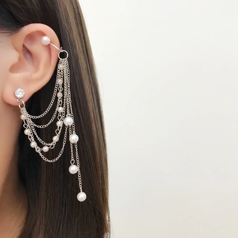JZTOP Fashion Crystal Simulated Pearl Multilayer Chain Tassel Ear Bone Clip Earrings For Women Long Pendiente Charm Jewelry
JZTOP Fashion Crystal Simulated Pearl Multilayer Chain Tassel Ear Bone Clip Earrings For Women Long Pendiente Charm Jewelry