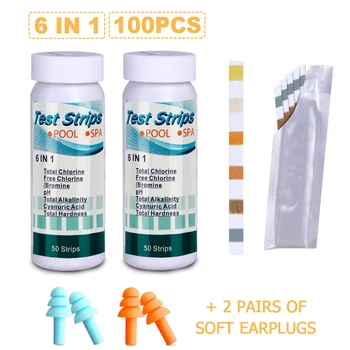 Pokich 6 In1 Acid Water Hardness Swimming Pool Spa Chlorine Test Strip Alkalinity PH Cyanuric Bromine With Ear Plugs Set
Pokich 6 In1 Acid Water Hardness Swimming Pool Spa Chlorine Test Strip Alkalinity PH Cyanuric Bromine With Ear Plugs Set