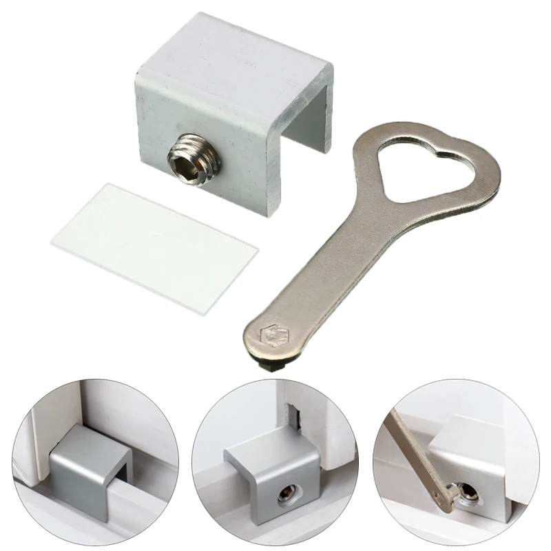 Adjustable Aluminum Window Locks with Key kids Child Home Office Store Security