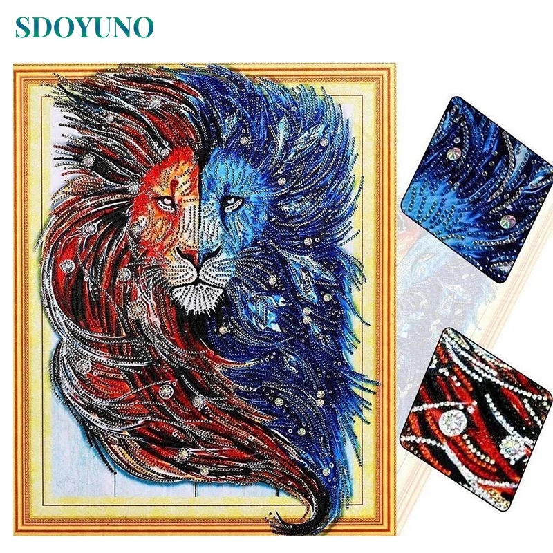 SDOYUNO Special Shaped Diamond Painting Diamond Embroidery Animal Cross Stitch Lion DIY Mosaic Bead Picture Kit For Home Decor
SDOYUNO Special Shaped Diamond Painting Diamond Embroidery Animal Cross Stitch Lion DIY Mosaic Bead Picture Kit For Home Decor
