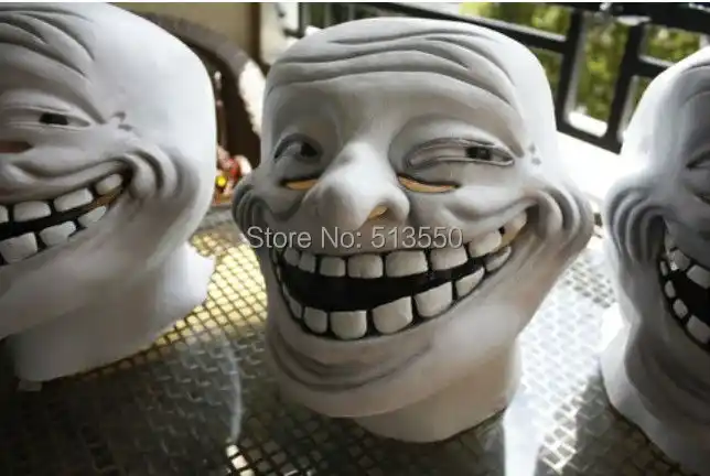 new year surprise latex troll face mask for fancy dress