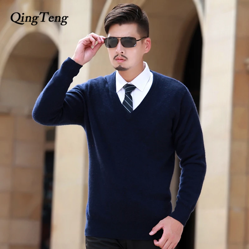 Goat Cashmere 100 Pure Men's Sweater V Neck Slim Men's Pullover Thick Knitted Jacket Male Youth Wholesale Wool Korean Style
Goat Cashmere 100 Pure Men's Sweater V Neck Slim Men's Pullover Thick Knitted Jacket Male Youth Wholesale Wool Korean Style