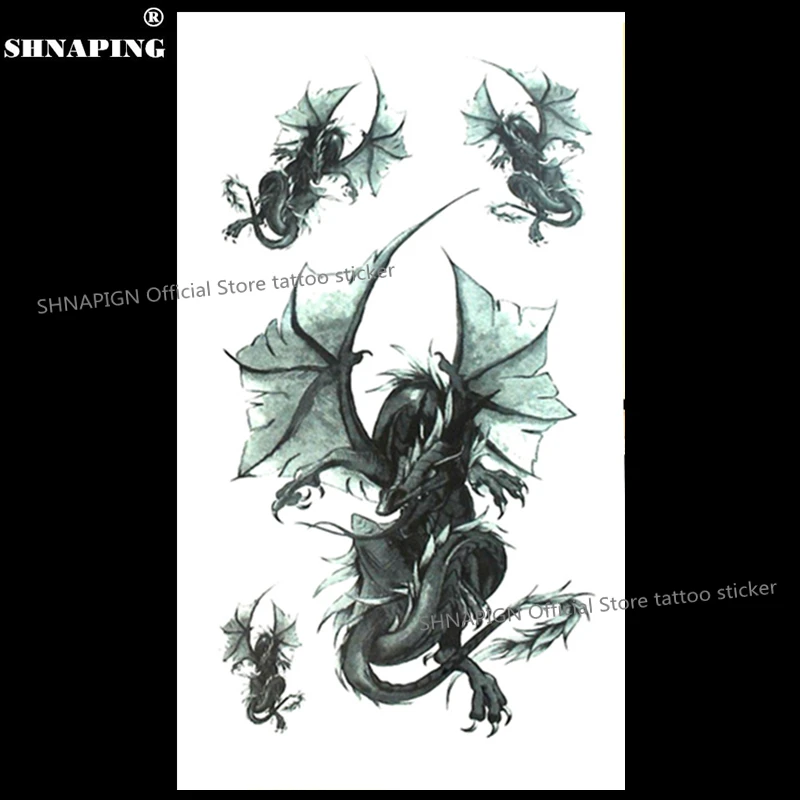 SHNAPIGN Giant Black Dragon Temporary Tattoo Body Art Flash Tattoo Stickers 17*10cm Waterproof Fake Car Styling Wall Sticker
SHNAPIGN Giant Black Dragon Temporary Tattoo Body Art Flash Tattoo Stickers 17*10cm Waterproof Fake Car Styling Wall Sticker