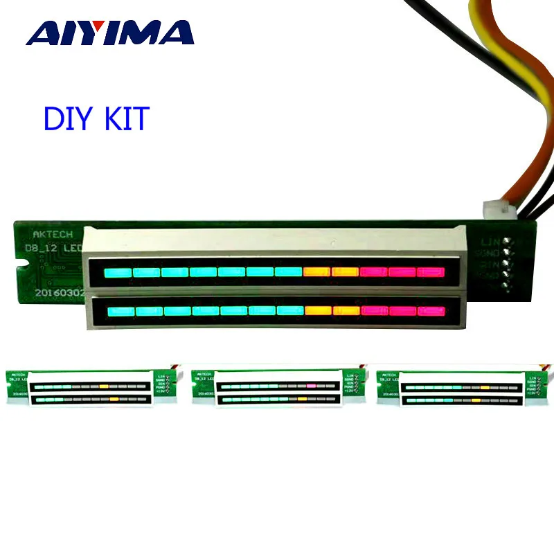 AIYIMA миниатюрный двойной 12 уровневый индикатор VU Meter плата стереоусилителя
