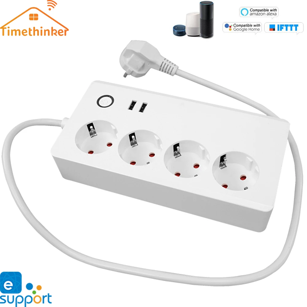 Timethinker Ewelink Smart Home Wifi Power Strip EU Plug Socket APP Wireless Control 2-USB Ports for Alexa Google Home Automation
Timethinker Ewelink Smart Home Wifi Power Strip EU Plug Socket APP Wireless Control 2-USB Ports for Alexa Google Home Automation