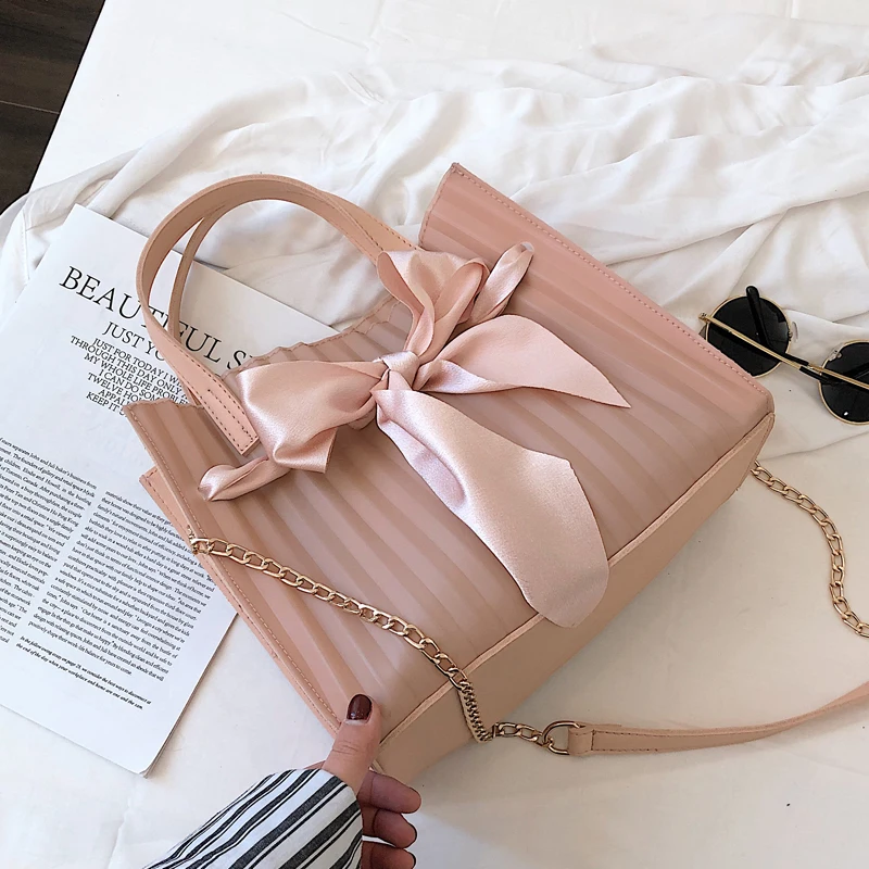 Texture 2019 new small bag wild high-quality jelly fashion foreign summer portable transparent Messenger bag 
Texture 2019 new small bag wild high-quality jelly fashion foreign summer portable transparent Messenger bag