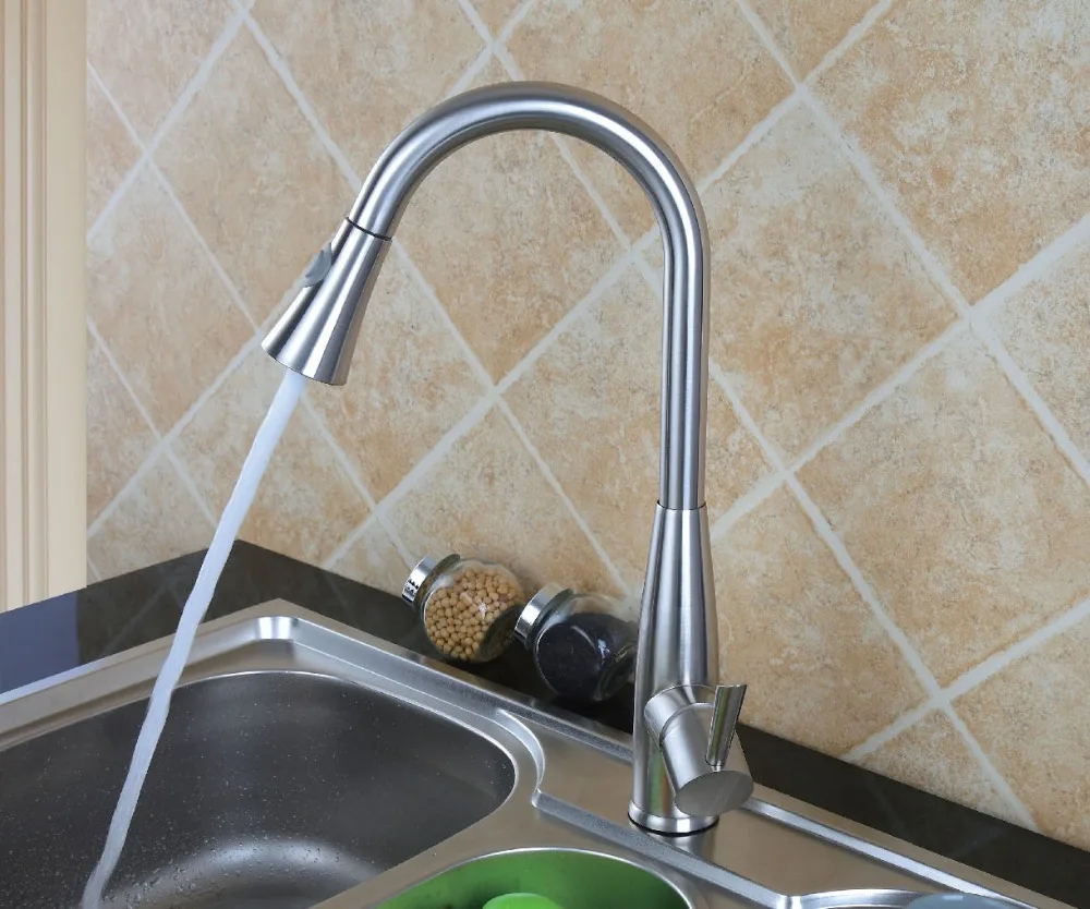 Free ship Brushed stainless nickel clour pull out kitchen faucet mixer tap Single hole /handle deck mounted
Free ship Brushed stainless nickel clour pull out kitchen faucet mixer tap Single hole /handle deck mounted