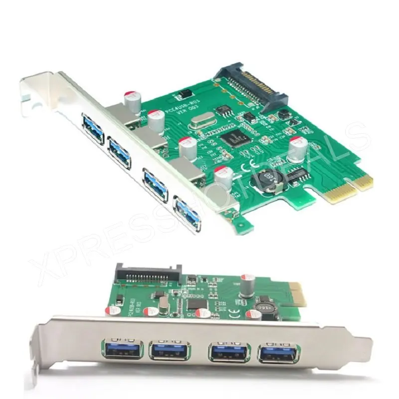 PCI-E USB 3,0 4 порта Суперскоростной PCI Express контроллер адаптер 15-pin SATA Power
PCI-E USB 3,0 4 порта Суперскоростной PCI Express контроллер адаптер 15-pin SATA Power