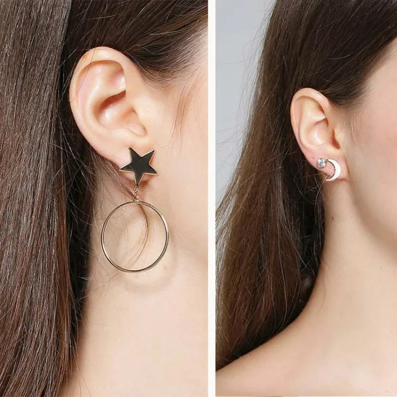 Europe and the United States new simple five-pointed star circle moon circle earrings jewelry wholesale
Europe and the United States new simple five-pointed star circle moon circle earrings jewelry wholesale