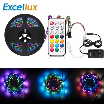 5M WS 2811 30LEDs/M RGB Individually Addressable LED Strip/Tape Light+21KEY RF Remote Controller+12V adapter for PC TV Backlight
5M WS 2811 30LEDs/M RGB Individually Addressable LED Strip/Tape Light+21KEY RF Remote Controller+12V adapter for PC TV Backlight