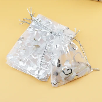 Wholesale 100pcs/lot White Organza Bags 9x12cm Small Jewelry Candy Packaging Bags Heart Design Organza Pouch Wedding Gift Bag
Wholesale 100pcs/lot White Organza Bags 9x12cm Small Jewelry Candy Packaging Bags Heart Design Organza Pouch Wedding Gift Bag