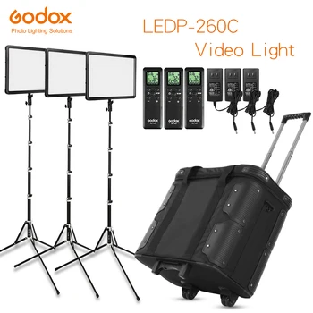 Godox 3x LEDP-260C 3300-5600K LED Video Light Continuous Lighting Kit, Photo Video Shooting with Light Stand and Carry Case
Godox 3x LEDP-260C 3300-5600K LED Video Light Continuous Lighting Kit, Photo Video Shooting with Light Stand and Carry Case