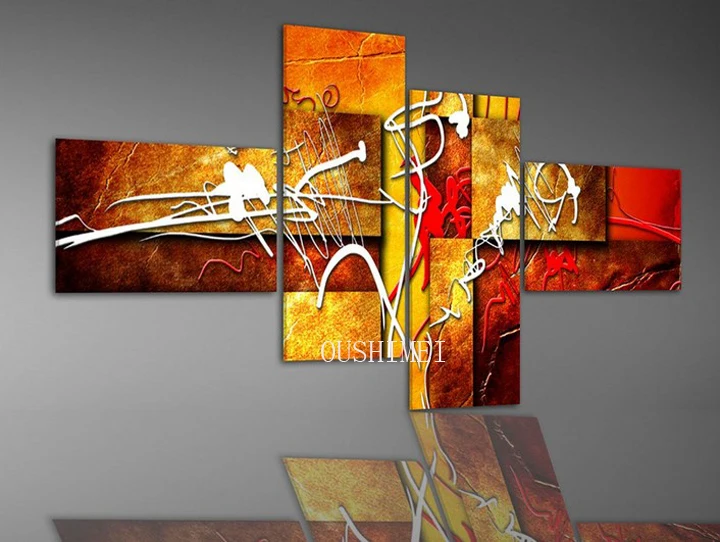 Hand Painted 4 P Modern Pictures On Canvas Abstract Oil Painting For Living Room Wall Artwork Decor Canvas Paintings Home Decor
Hand Painted 4 P Modern Pictures On Canvas Abstract Oil Painting For Living Room Wall Artwork Decor Canvas Paintings Home Decor