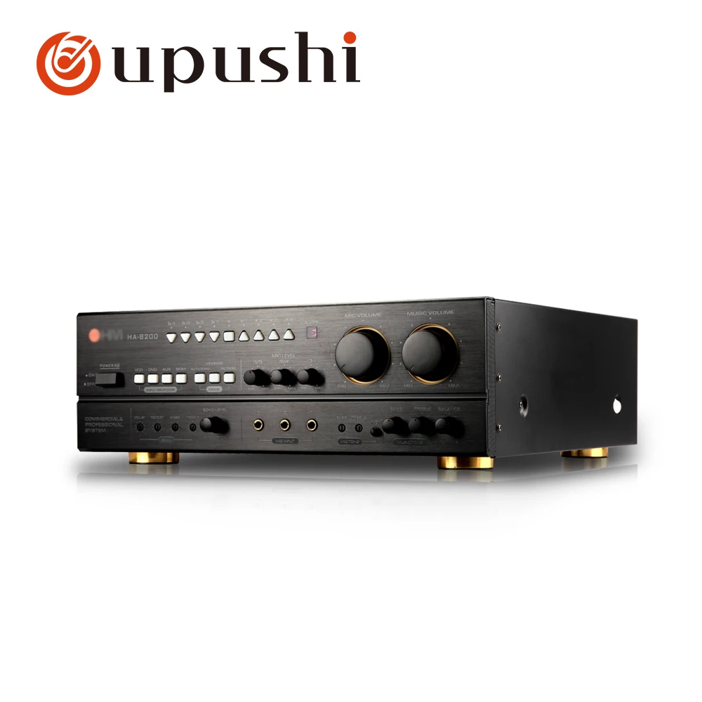 Oupushi HA8200 Professional Karaoke High Power Amplfier 200W*2 With Remote Control Microphone Input
Oupushi HA8200 Professional Karaoke High Power Amplfier 200W*2 With Remote Control Microphone Input