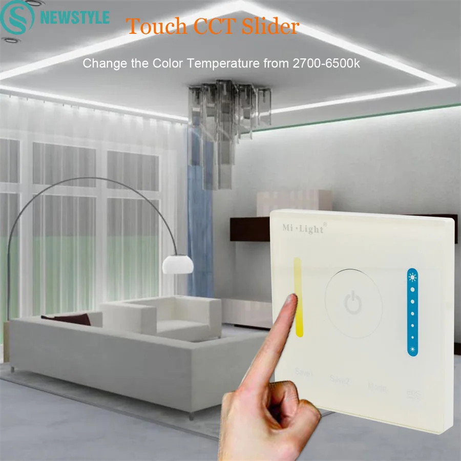 Milight Smart Panel LED Controller Brightness and Color Temperature Switch LED Dimmer Touch Wall Controller For LED Strip Lights
Milight Smart Panel LED Controller Brightness and Color Temperature Switch LED Dimmer Touch Wall Controller For LED Strip Lights