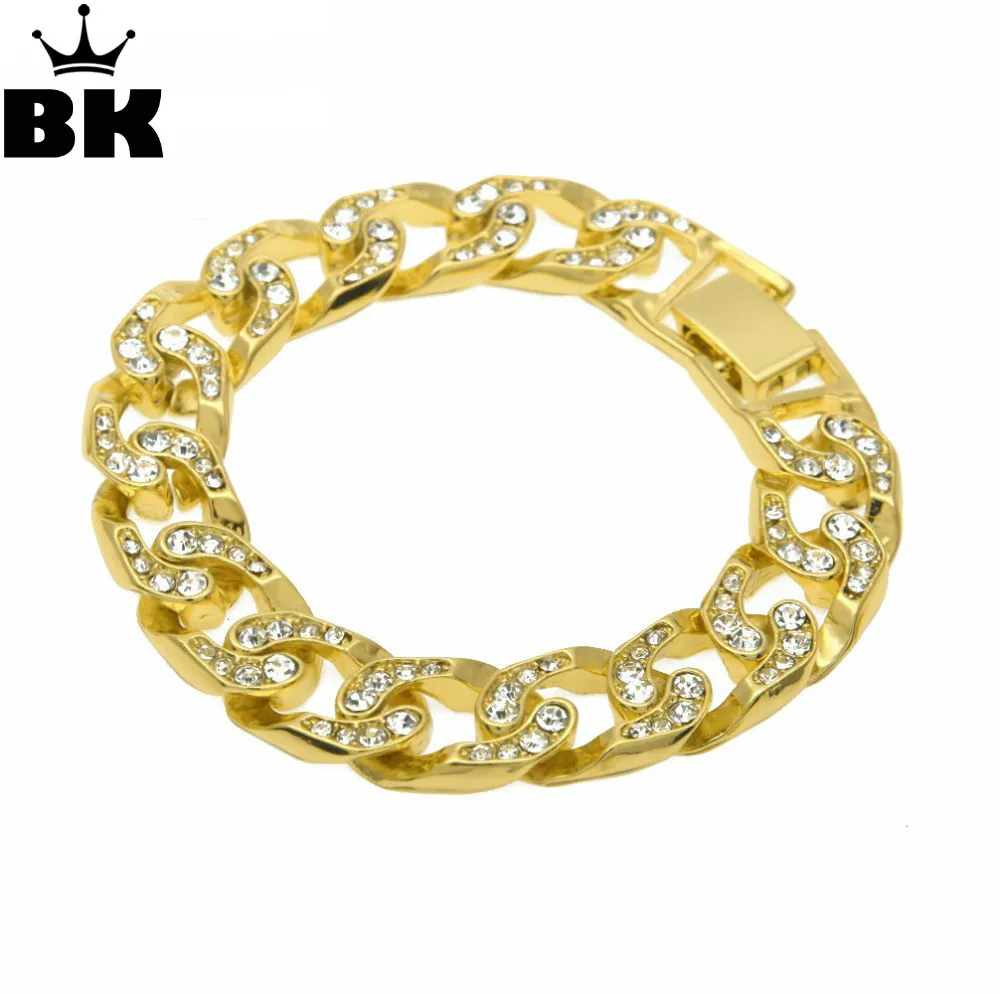 Hip Hop Men Simulated Diamonds Bracelet Cuban links & chains Silver Bracelet for Bangle Male Alloy Gold Color Accessory
Hip Hop Men Simulated Diamonds Bracelet Cuban links & chains Silver Bracelet for Bangle Male Alloy Gold Color Accessory
