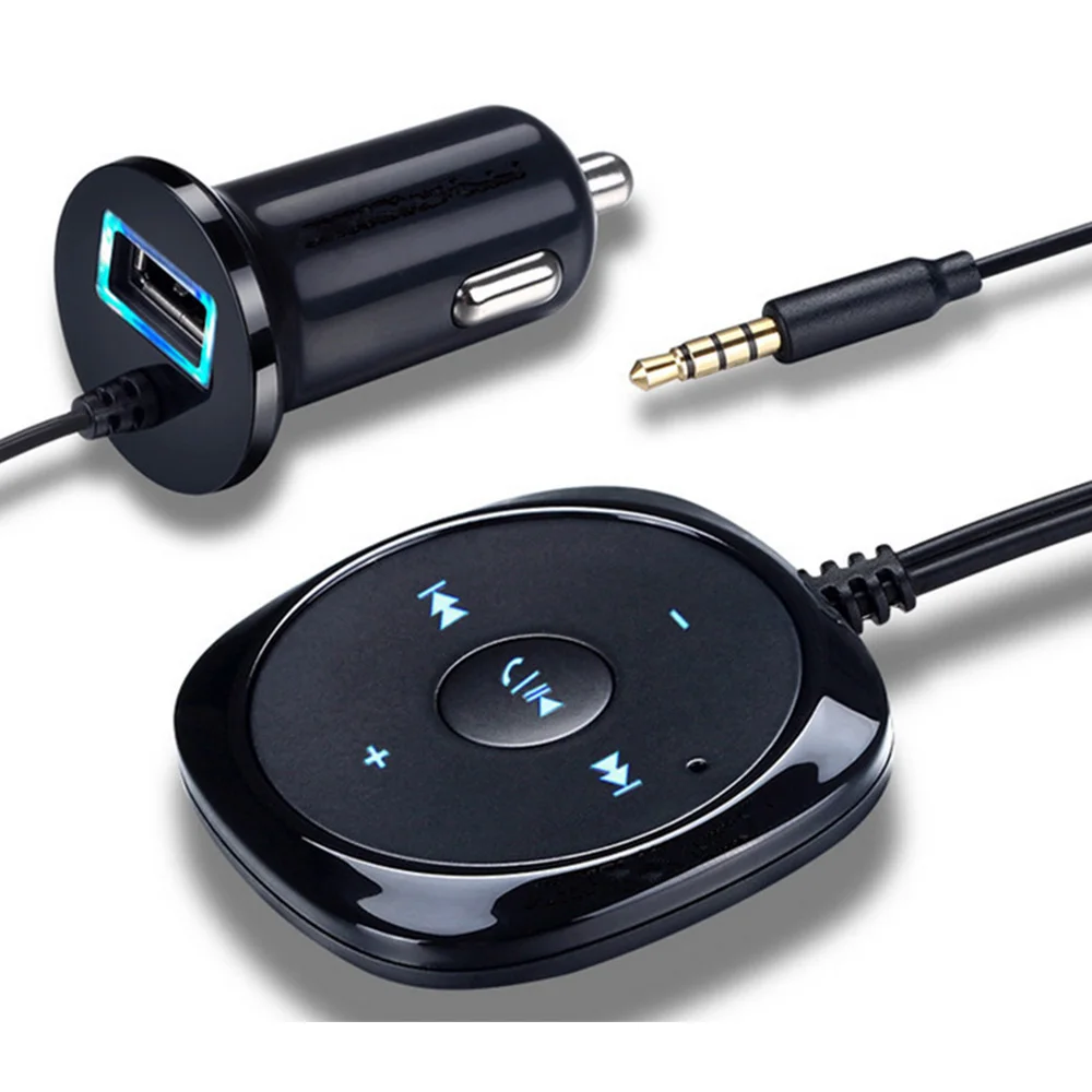 Handsfree Car Kit Wireless A2DP Stereo Music Receiver 3.5mm AUX Audio Bluetooth 4.0 Receiver 2.1A USB Car Charger Support SiRi
Handsfree Car Kit Wireless A2DP Stereo Music Receiver 3.5mm AUX Audio Bluetooth 4.0 Receiver 2.1A USB Car Charger Support SiRi