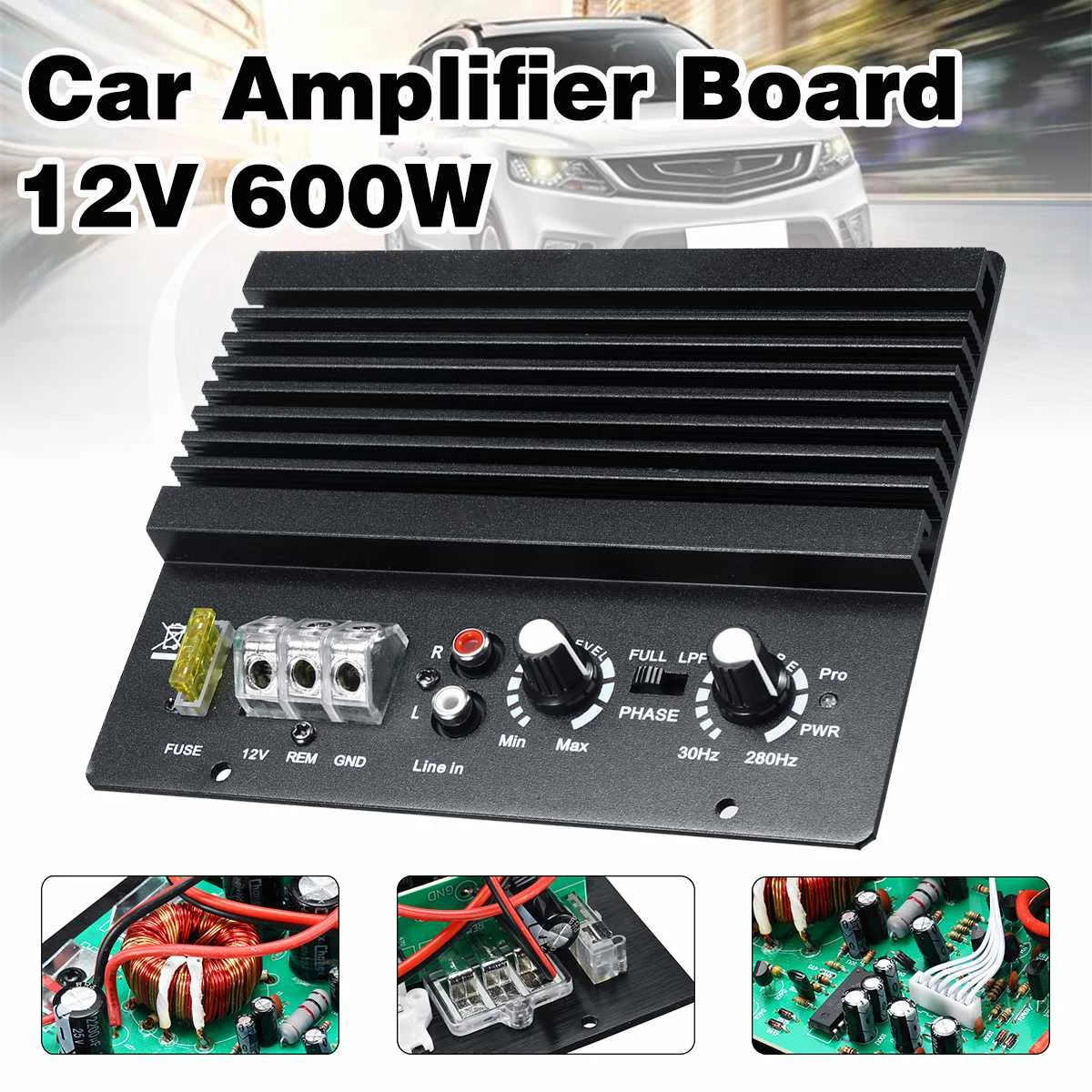 12V 600W Mono Car Audio Power Amplifier Powerful Bass Subwoofers Amp Black Car Amplifier Board Subwoofer Amplificador
12V 600W Mono Car Audio Power Amplifier Powerful Bass Subwoofers Amp Black Car Amplifier Board Subwoofer Amplificador