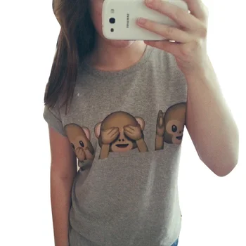 Printed T-Shirt Women New Fashion European Style Funny Smiley Face Printed Female Casual Short Sleeve Casual T-shirt Tops Q1414
Printed T-Shirt Women New Fashion European Style Funny Smiley Face Printed Female Casual Short Sleeve Casual T-shirt Tops Q1414