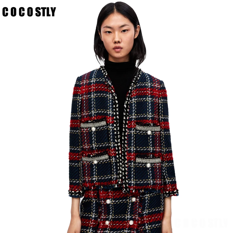 Autumn Tweed Jacket Women O-neck Tweed Coat Buttons Slim Elegant Women Tweed Jackets Casaco Feminine Top
Autumn Tweed Jacket Women O-neck Tweed Coat Buttons Slim Elegant Women Tweed Jackets Casaco Feminine Top