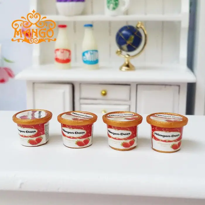 New1:12 Dollhouse Miniature Kitchen Furniture Accessories Food 4PCS Mini HAAGEN DAZS Ice Cream Model Plastic Food Toy
New1:12 Dollhouse Miniature Kitchen Furniture Accessories Food 4PCS Mini HAAGEN DAZS Ice Cream Model Plastic Food Toy