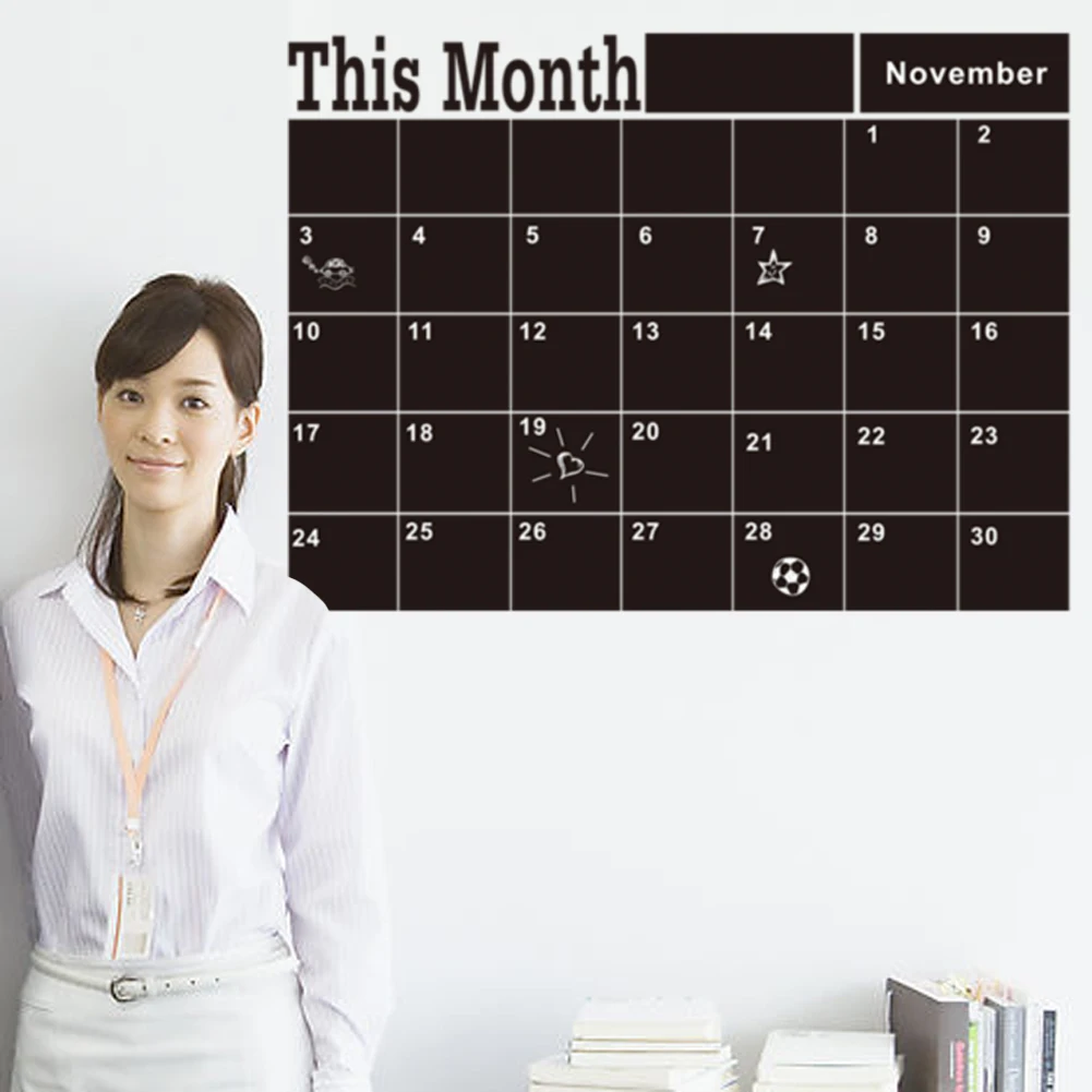 58*43cm Monthly chalkboard Board Blackboard Vinyl Wall Sticker Decor Month Plan Calendar Chalkboard DIY Decal Drop shipping
58*43cm Monthly chalkboard Board Blackboard Vinyl Wall Sticker Decor Month Plan Calendar Chalkboard DIY Decal Drop shipping
