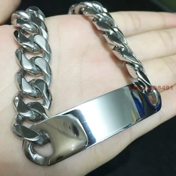 New Arrive Fashion Silver Tone Mens Stainless Steel ID Curb Chain Link Bracet 15mm8.66"
New Arrive Fashion Silver Tone Mens Stainless Steel ID Curb Chain Link Bracet 15mm8.66"
