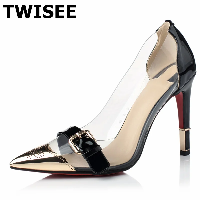 women shoes high heel Pumps zapatos mujer sapatos femininos point toe metal decoration woman party shoes concise
women shoes high heel Pumps zapatos mujer sapatos femininos point toe metal decoration woman party shoes concise