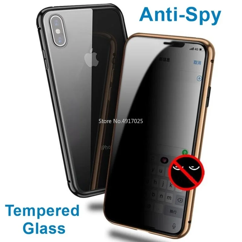 New Magnetic Tempered Glass Magnetic Privacy Metal Phone Case For Iphone XS MAX Phone Case For iPhone X XR 8 7 Plus 360 Cover
New Magnetic Tempered Glass Magnetic Privacy Metal Phone Case For Iphone XS MAX Phone Case For iPhone X XR 8 7 Plus 360 Cover